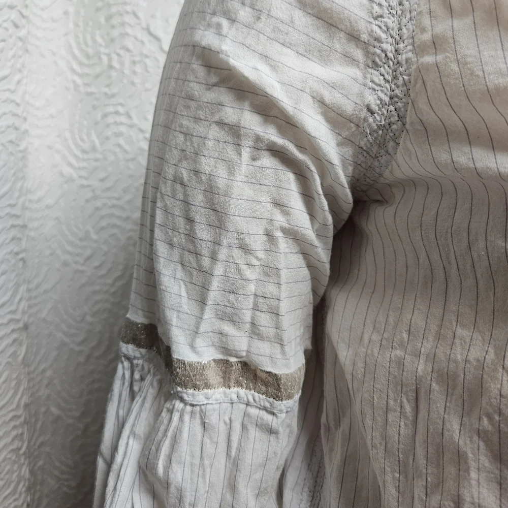 Free People Cream Long Sleeve Button Down Shirt